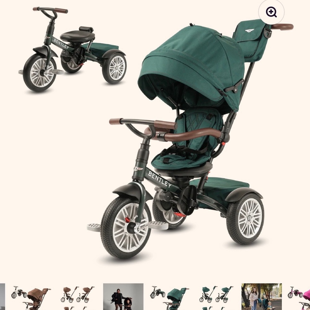 Bentley Green Convertible Tricycle Stroller for Kids